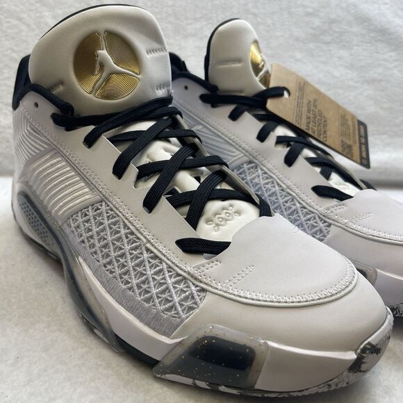 Nike Basketball Sneakers Men 11 White Black Gold Air Jordan XXXVIII 38 Low Shoes - Picture 4 of 12